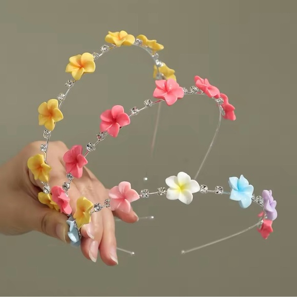 Flower Headband Pink Summer Floral Headband - Picture 1 of 4